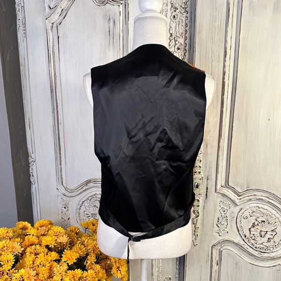 VINTAGE Don’t Stop Pumpkin Orange Leopard Print Suede Vest - Picture 7 of 10